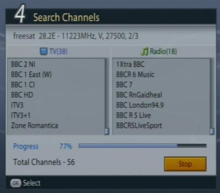 Freesat v8 finder channel list free