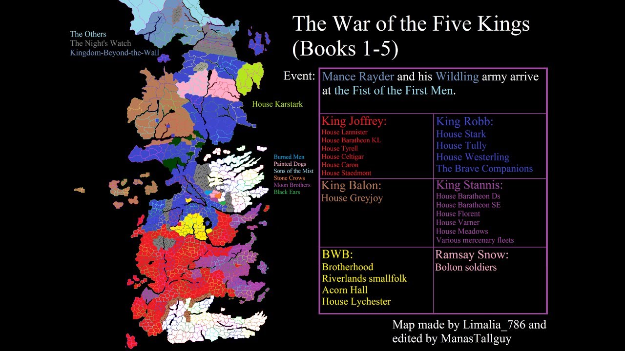 Game of thrones war of the five kings